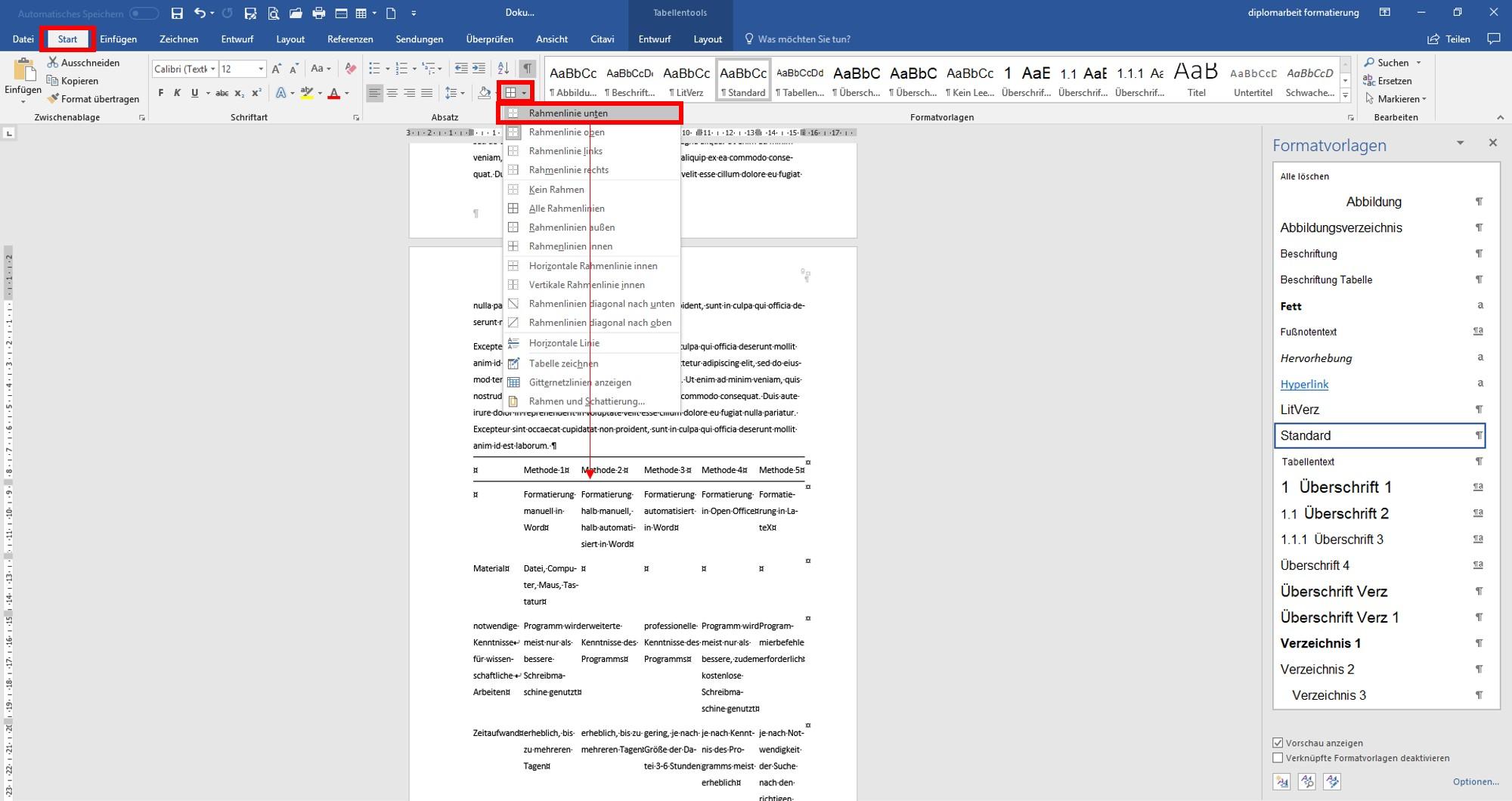 Word Tabelle Formatieren Layoutheo De